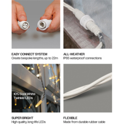 Eagle Connect 180 Warm White LED White Icicle Light 7m - Size: 51 x 30 x 9cm - Wilko - thumbnail 6