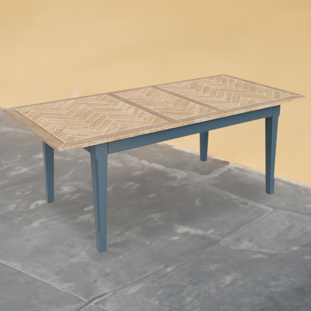 Baumhaus Signature 6 Seater Extending Dining Table Blue and Oak - Wilko - image 1