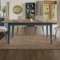 Baumhaus Signature 6 Seater Extending Dining Table Blue and Oak - Wilko - thumbnail 4