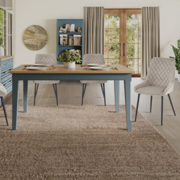 Baumhaus Signature 6 Seater Extending Dining Table Blue and Oak - Wilko - thumbnail 5