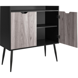 Dorel Copley 2 Door 2 Shelf Black Oak Bar Cabinet - Size: 97 x 92 x 41cm - Wilko - thumbnail 5