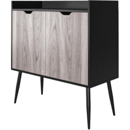 Dorel Copley 2 Door 2 Shelf Black Oak Bar Cabinet - Size: 97 x 92 x 41cm - Wilko - thumbnail 6