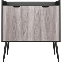 Dorel Copley 2 Door 2 Shelf Black Oak Bar Cabinet - Size: 97 x 92 x 41cm - Wilko - thumbnail 4