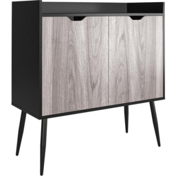 Dorel Copley 2 Door 2 Shelf Black Oak Bar Cabinet - Size: 97 x 92 x 41cm - Wilko - thumbnail 3