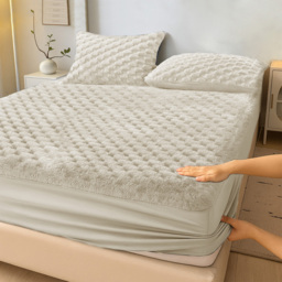 Velosso Double Cream Chunky Popcorn Fitted Sheet - Wilko - thumbnail 3