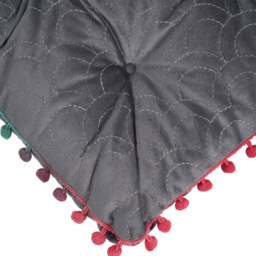 Living and Home Grey Soft Chair Cushion with Pom Pom Trim 40 x 40cm - Size: 5 x 40 x 40cm - Wilko - thumbnail 5
