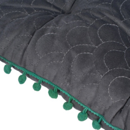 Living and Home Grey Soft Chair Cushion with Pom Pom Trim 40 x 40cm - Size: 5 x 40 x 40cm - Wilko - thumbnail 6