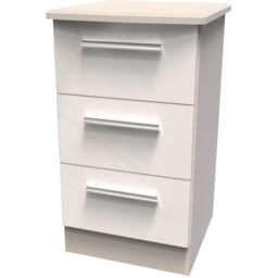 Crowndale Knightsbridge 3 Drawer Kashmir Gloss Bedside Cabinet Ready Assembled - Kashmir Gloss & Kashmir - Wilko - thumbnail 4