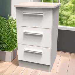 Crowndale Knightsbridge 3 Drawer Kashmir Gloss Bedside Cabinet Ready Assembled - Kashmir Gloss & Kashmir - Wilko - thumbnail 1