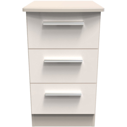 Crowndale Knightsbridge 3 Drawer Kashmir Gloss Bedside Cabinet Ready Assembled - Kashmir Gloss & Kashmir - Wilko - thumbnail 3