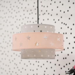 ValueLights Weaver 2-Tier Dusky Pink and Dark Grey Star Cut-Out Ceiling Lamp Shade - Size: 30 x 17.5 x 30cm - Wilko - thumbnail 5