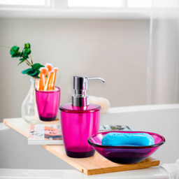 Innoteck Essentials 4 Piece Wine Red Bathroom Accessory Set - Size: 9 x 16 x 9cm - Wilko - thumbnail 3