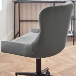 Julian Bowen Luxe Grey Velvet Office Chair - Size: 97 x 52 x 60cm - Wilko - thumbnail 7