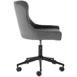 Julian Bowen Luxe Grey Velvet Office Chair - Size: 97 x 52 x 60cm - Wilko - thumbnail 5