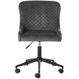 Julian Bowen Luxe Grey Velvet Office Chair - Size: 97 x 52 x 60cm - Wilko - thumbnail 4