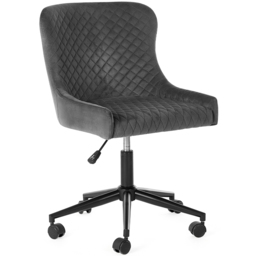 Julian Bowen Luxe Grey Velvet Office Chair - Size: 97 x 52 x 60cm - Wilko - thumbnail 3