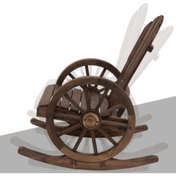 Outsunny Wooden Rocking Chair - Size: 97 x 68 x 88cm - Brown - Wilko - thumbnail 5