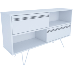 Decorotika Kerby 2 Door 2 Shelf White Modern TV Unit - Size: 71 x 120 x 30cm - Wilko - thumbnail 3