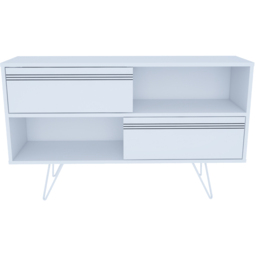 Decorotika Kerby 2 Door 2 Shelf White Modern TV Unit - Size: 71 x 120 x 30cm - Wilko - thumbnail 6