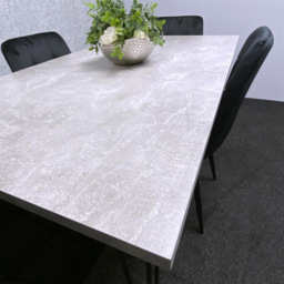 Kosy Koala 4 Seater Grey and Black Velvet Dining Table Set - Multi - Wilko - thumbnail 3