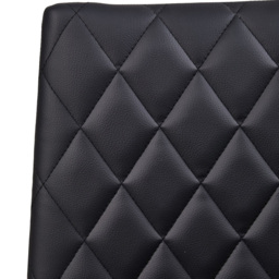 Living and Home Black Diamond-Quilted PU Leather Upholstered Bar Stool Set of 2 - Wilko - thumbnail 6