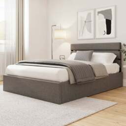 GFW Hudson King Size Grey End Lift Ottoman Bed with SC Bonnell Mattress - Wilko - thumbnail 1
