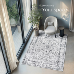 tectake Aliya Washable Rug 274 x 200cm - Size: 0.6 x 200 x 274cm - Grey - Wilko - thumbnail 5