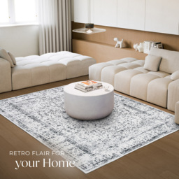 tectake Aliya Washable Rug 274 x 200cm - Size: 0.6 x 200 x 274cm - Grey - Wilko - thumbnail 4
