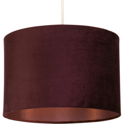 Lighting Collection Calista Velvet Plum Ceiling Shade - Size: 20 x 30 x 30cm - Brown - Wilko - thumbnail 4