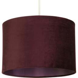 Lighting Collection Calista Velvet Plum Ceiling Shade - Size: 20 x 30 x 30cm - Brown - Wilko