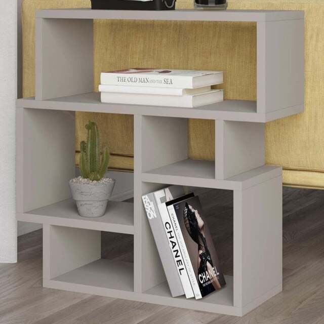 Decortie Karma 5 Compartment Sandstone Side Table - Size: 60.5 x 59 x 22cm - Cream - Wilko - image 1