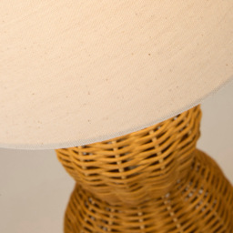 Lighting Collection Tusk Natural Rattan Rechargeable LED Table Lamp - Size: 45 x 25.5 x 25.5cm - Antique Antique Brass - Wilko - thumbnail 5