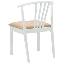 vidaXL Set of 2 White and Brown Rubberwood Vintage Dining Chairs - Multi - Wilko - thumbnail 5