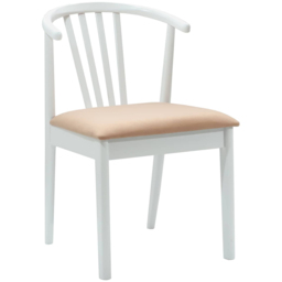 vidaXL Set of 2 White and Brown Rubberwood Vintage Dining Chairs - Multi - Wilko - thumbnail 3