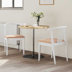 vidaXL Set of 2 White and Brown Rubberwood Vintage Dining Chairs - Multi - Wilko