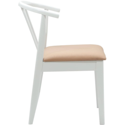 vidaXL Set of 2 White and Brown Rubberwood Vintage Dining Chairs - Multi - Wilko - thumbnail 7