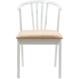 vidaXL Set of 2 White and Brown Rubberwood Vintage Dining Chairs - Multi - Wilko - thumbnail 4