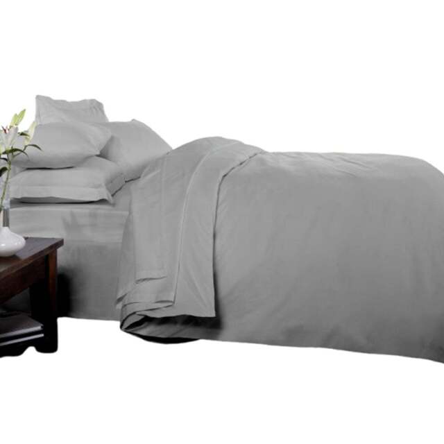 Rapport Home Single Silver 200 Thread Count Cotton Percale Quilt Cover - Wilko - image 1