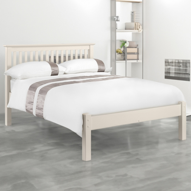 Julian Bowen Barcelona Small Double Stone White Low Foot End Bed Frame - Wilko - image 1