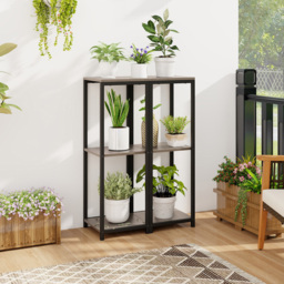 Costway 3 Shelf Grey Metal Corner Plant Stand - Size: 97 x 37 x 11cm - Wilko - thumbnail 4
