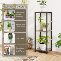 Costway 3 Shelf Grey Metal Corner Plant Stand - Size: 97 x 37 x 11cm - Wilko - thumbnail 6