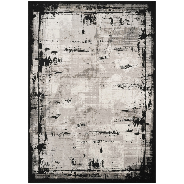 Mayfair Living Room Area Rug Metallic Sheen Contemporary Modern Frame Design - Black 200cm x 290cm - Size: 290 x 200 x 0.7cm - Desire Rugs - Wilko - image 1