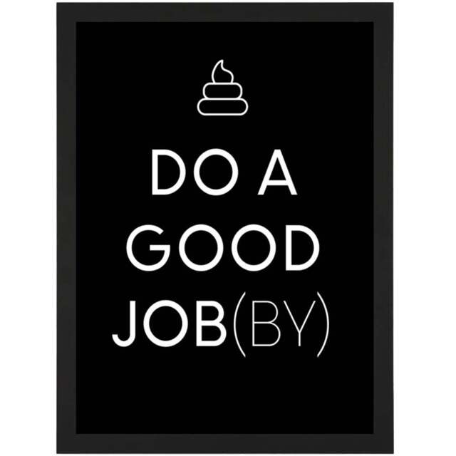 Artery8 Jobby Emoji Funny Scottish Framed Wall Art Print 21 x 29.7cm - Size: 32.3 x 23.4 x 1.5cm - Black - Wilko - image 1