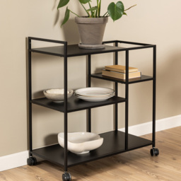 Florence Newcastle 4 Shelf Matt Black Serving Trolley - Furniture To Go - Wilko - thumbnail 3