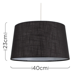 ValueLights Doretta Black Faux Linen Tapered Lamp Shade - Size: 40 x 23 x 40cm - Wilko - thumbnail 6
