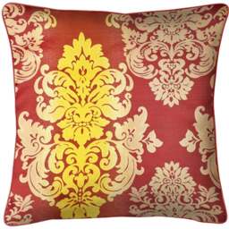Intimates Glitter Damask Burgundy Filled Cushion 43 x 43cm 2 Pack - n/a - Wilko