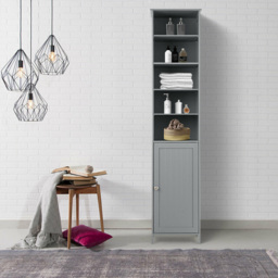 Costway Single Door 5 Shelf Grey Storage Cabinet - Size: 113 x 44 x 15cm - Wilko - thumbnail 5