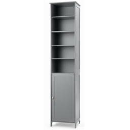 Costway Single Door 5 Shelf Grey Storage Cabinet - Size: 113 x 44 x 15cm - Wilko - thumbnail 3