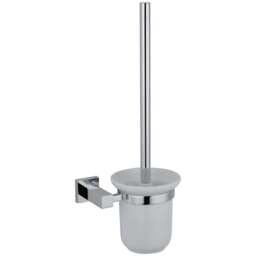 Nes Home Rensa Wall Mounted Toilet Brush with Holder - Size: 37 x 15 x 11.5cm - White - Wilko