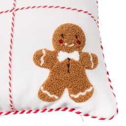 Gingerbread Kisses and Wishes Cushion White - Wilko - thumbnail 3